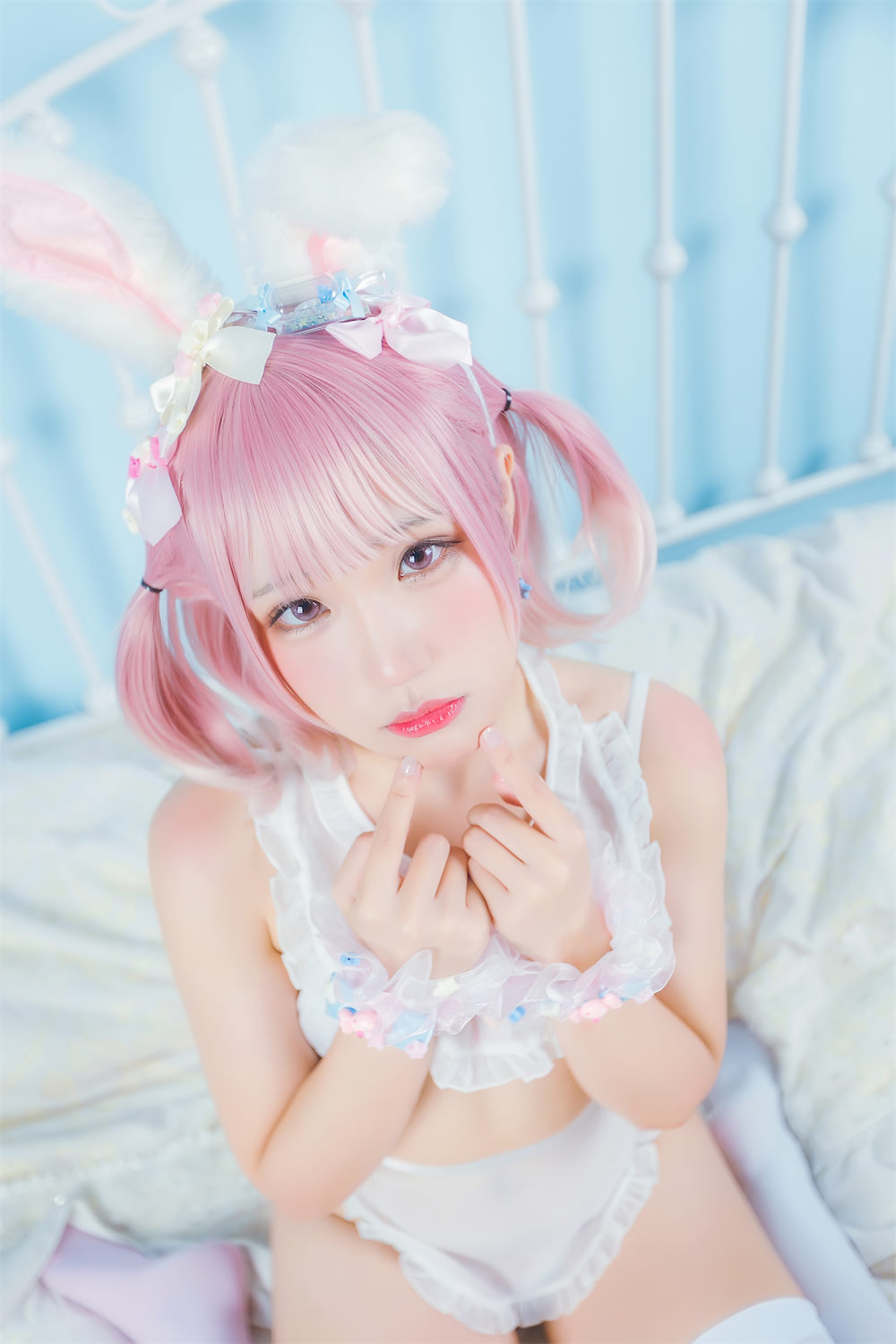弥美Mime 白粉色兔女郎1